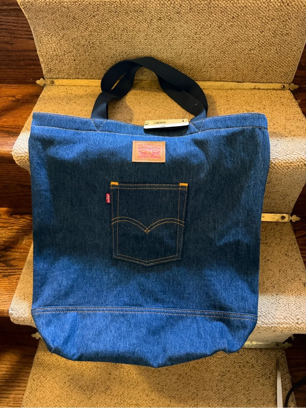 Levi's Dark Blue Denim Tote Bag - Stylish Everyday Carry - New with Tags